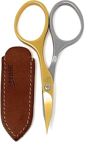 Miniatura 6 de Tijeras profesionales de acero inoxidable quirúrgico de titanio autoafiladas para uñas y cutículas, fabricadas en Solingen Alemania | Empaquetadas