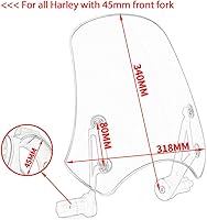 Vista 8 de Parabrisas para motocicleta, deflectores de viento, protector de visera con soporte universal para Ha-rley Dyna Iron 883 Softail Sportster 883