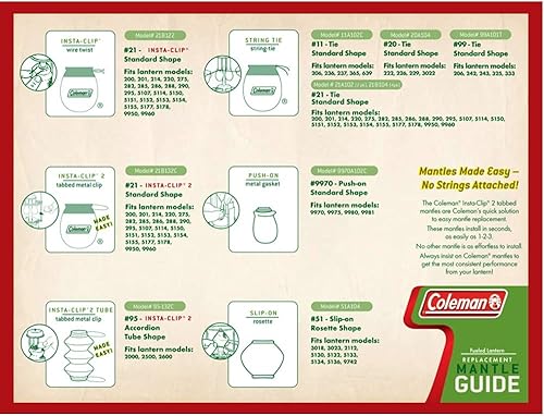 Miniatura 5 de Coleman Manto con forma de acordeón Insta-Clip #95, 2 paquetes de 2 (4 manto en total)