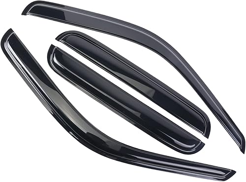 Miniatura 2 de Viseras de protección contra la lluvia, deflectores de ventana lateral, para 2019, 2020, 2021, 2022, RAM 1500 Crew Cab, 4 piezas, humo oscuro