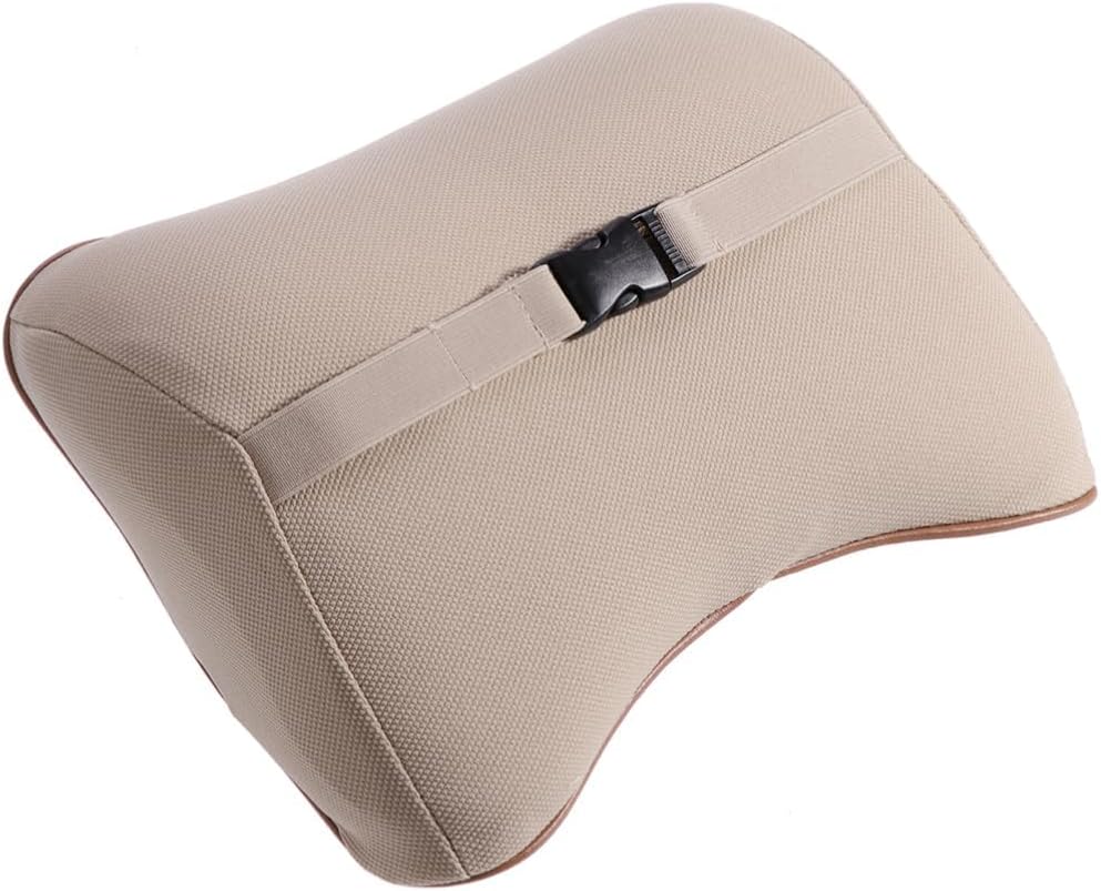 CHILDWEET Memory Foam Neck Pillow Backrest Cushion Set for Cars Ergonomic Support for Neck and Back Pain Relief Creamy