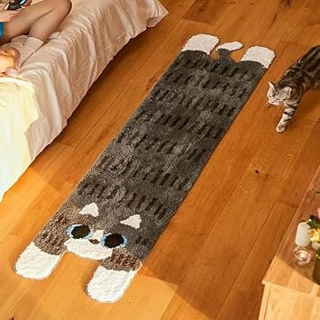 Cool Rugs for Bedroom Aesthetic Cute Cat Bath Mat Runner Rug Unique Funky Tufted Rugs Funny Cartoon Rug for Dorm Preppy Room Decor
