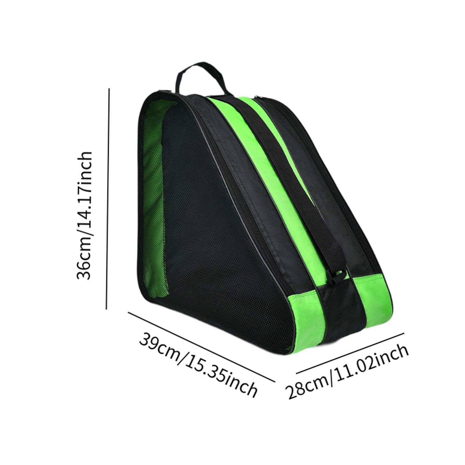 Harilla Skate-Tasche Skate-Handtasche liefert tragbare tragende Skating-Schuhe BagRucksack für Outdoor-Eishockey-Skates Sport, GrÜn