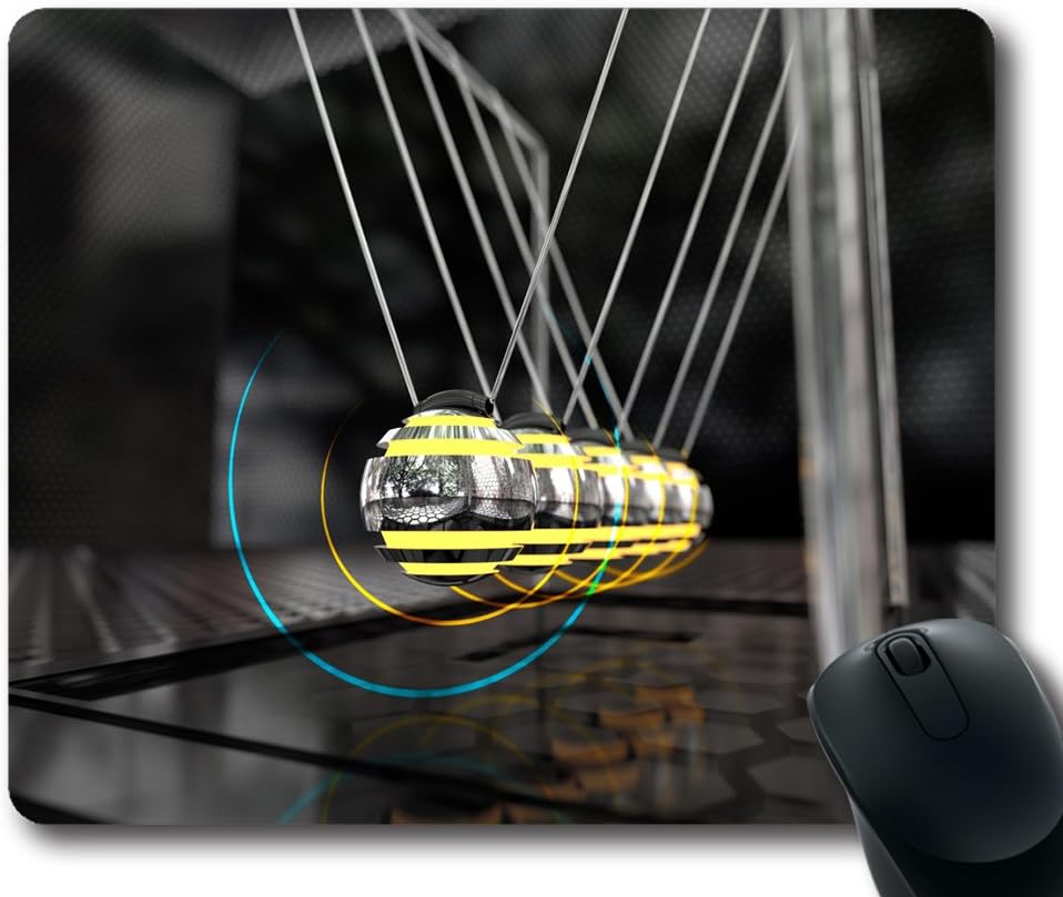 Evolution Of Newtons Cradle Mouse Pad - Latest Custom Non-slip Design Natural Eco Rubber / Durable Computer Desk Stationery Accessories / Laptop Mouse pad and Pc Desktop mouse pad / Gifts For Gaming mouse pads / Support Wired Wireless or Bluetooth Mouse and Gaming Mouse