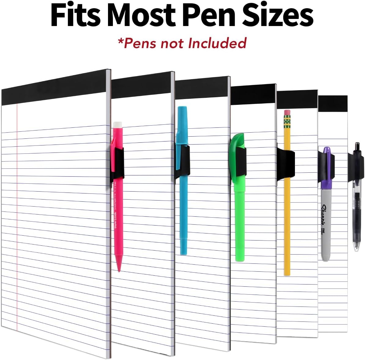 ZINCCO Legal Pads with Pen Holder, 8.5 x 11.75, Wide Ruled, 6 Pack, Notepad with Pen Holder, 40 Sheets/Pad, Premium Paper, Perforated Writing Pads, Paper Note Pad for School, Office, Home, College.