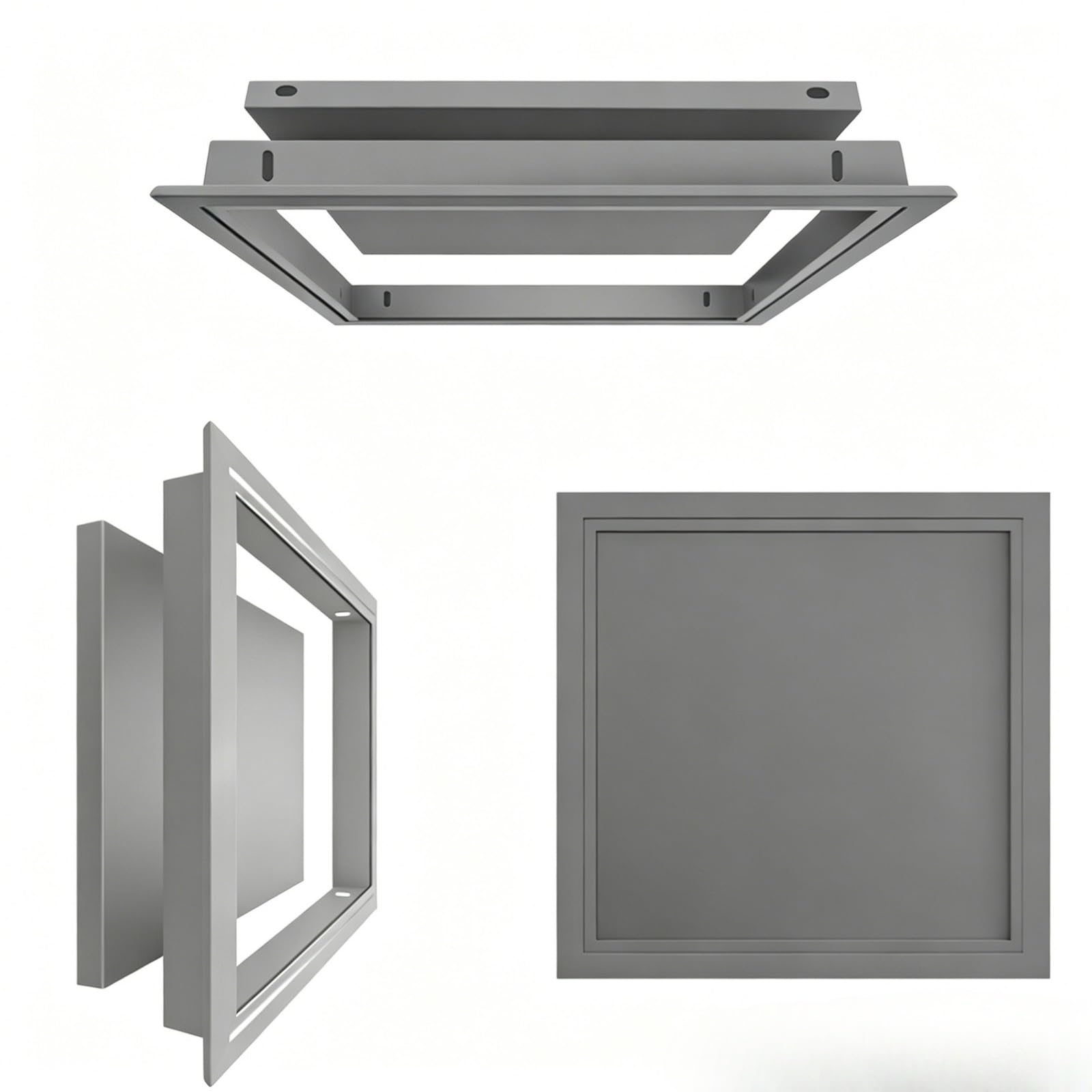 Aluminium Ceiling Access Panel, Lift-Out Plasterboard Inspection Hatch, Flush Fit Metal Access Panel for Drywall Ceiling Maintenance, White 300x300mm(Gray,16x24in)