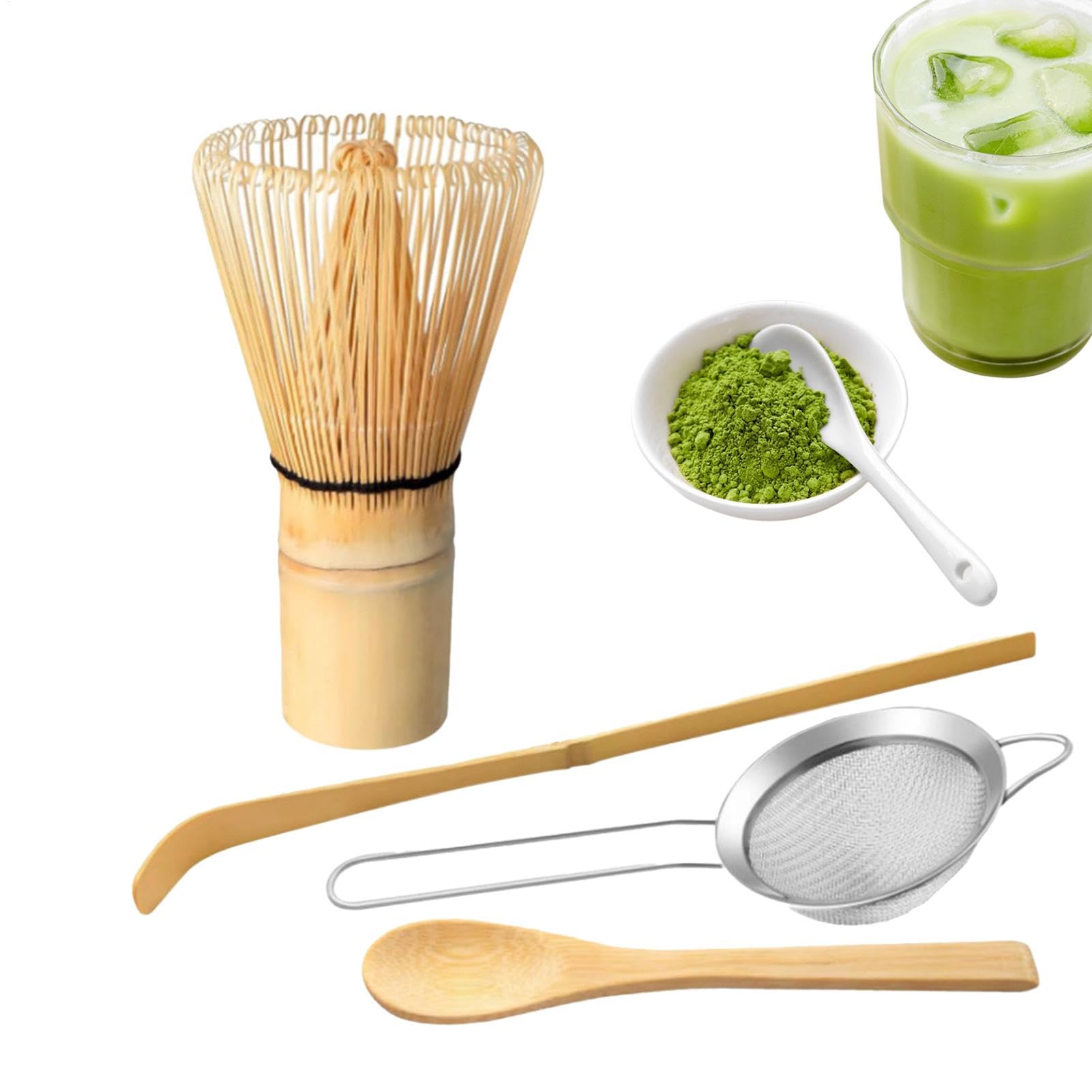 Blender à thé vert réutilisable avec fouet de cuisine 7,09 pouces