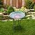 Teamson Home Handpainted Mosaic Flower Fusion Glass Pedestal Bird Bath for Outdoor Patio Garden Backyard Decking Décor, 21 inch Height, Blue and Purple
