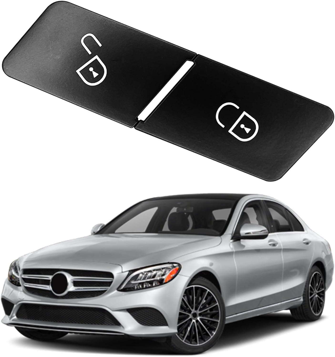 Driver Side Door Lock/Unlock Control Switch Button Panel Cap Replacement for Mercedes Benz C-Class W204 C180 C200 C220 C300, E-Class W212 E200 E220 E250 E300 E350, ML-W166/GLK-X204 (Left Side)