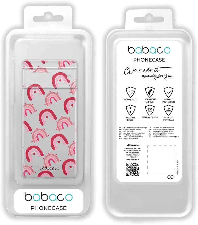 BABACO ERT Group Mobile Phone case for Google Pixel 7 Original and Officially Licensed Pattern Rainbow 001 optimally adapted to The Shape of The Mobile Phone, Partially Transparent