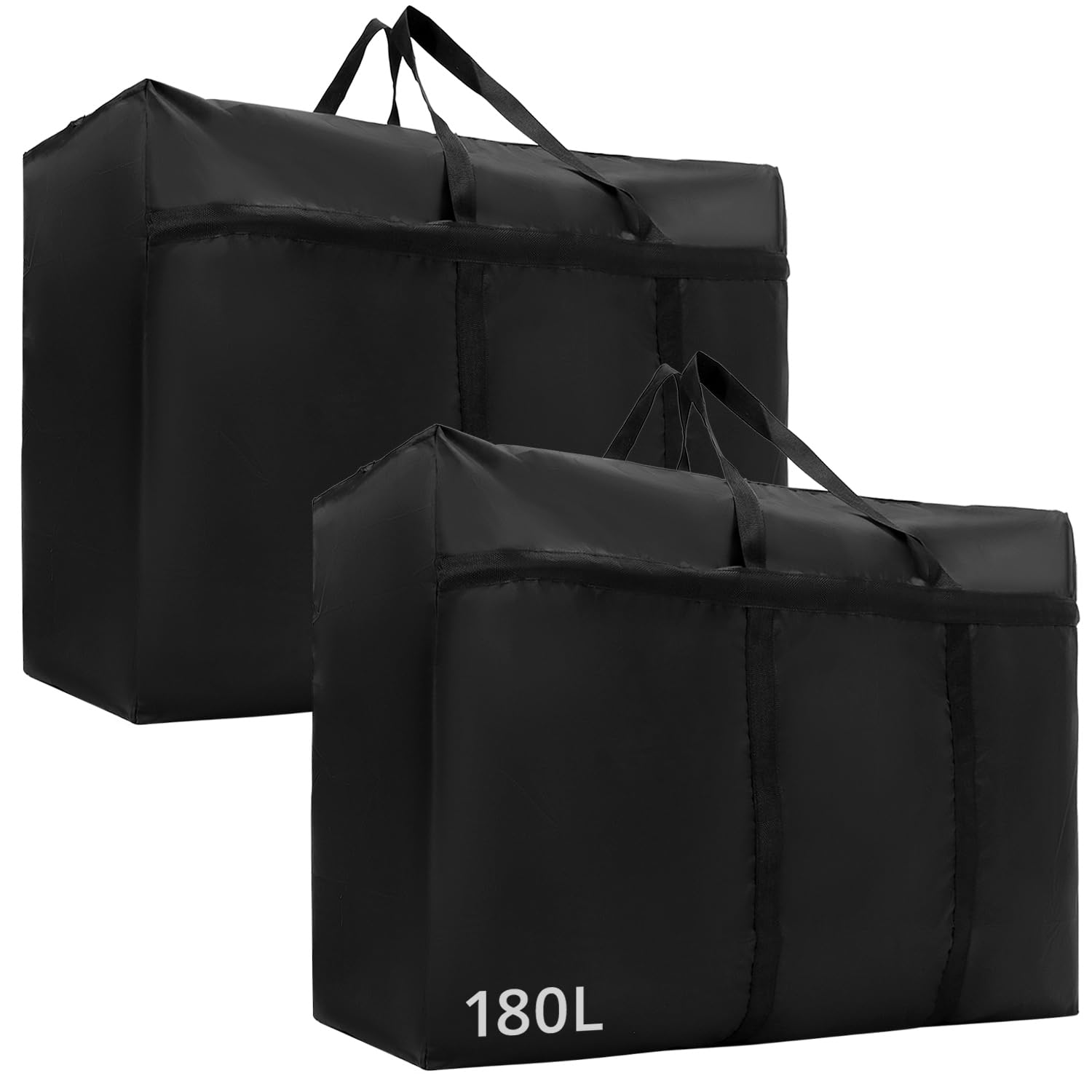 QWORK® 2 Pack 180L Large Moving and Storage Bags with Zippers,Waterproof Oxford Cloth Totes for Clothes Bedding