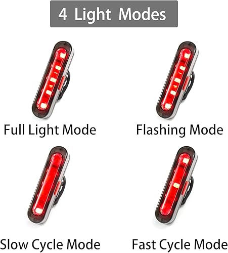 Miniatura 6 de Luz trasera de bicicleta, luces traseras de bicicleta USB-C recargable LED linterna de seguridad para ciclismo con 4 modos de luz para carretera,