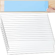 20 Pcs Acrylic Wall Name Plate Holder 2x8 Inch, Clear Plastic Sign Holder Horizontal with Adhesive Tape, Office Name Plate with Adhesive Tapes, Door Name Plate Wall Nameplate Clear Sign Holder Frame