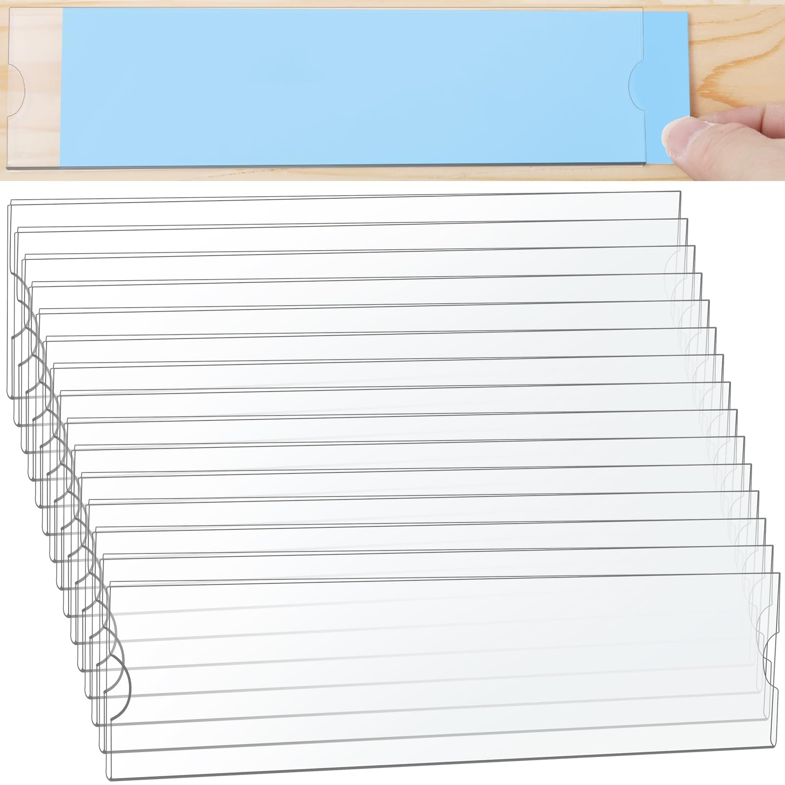 Photo 1 of 20 Pcs Acrylic Wall Name Plate Holder 2x8 Inch, Clear Plastic Sign Holder Horizontal with Adhesive Tape, Office Name Plate with Adhesive Tapes, Door Name Plate Wall Nameplate Clear Sign Holder Frame