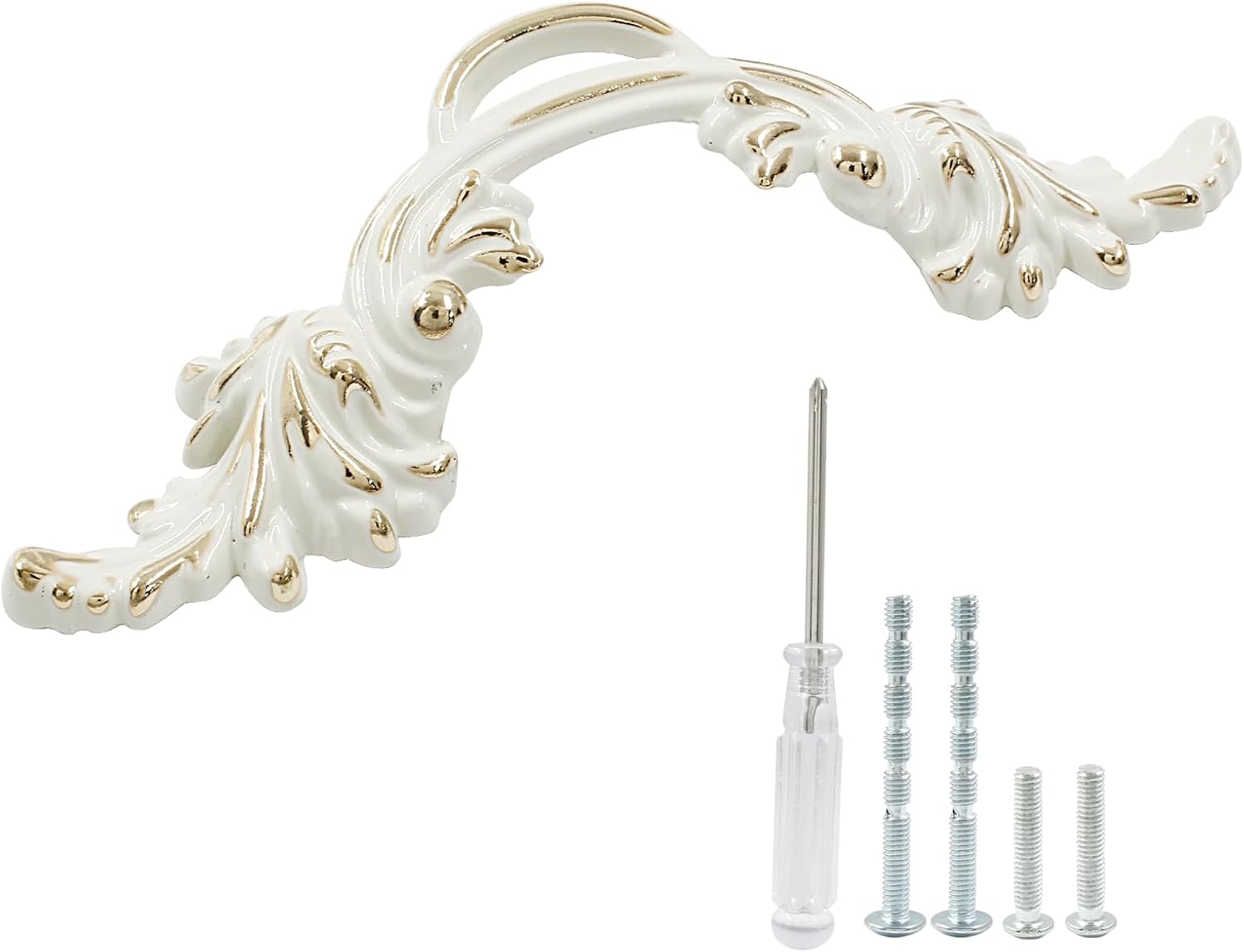 Biaungdo 6 Pcs Vintage Cabinet Pulls Handles, Shabby Chic Drawer Handles European Style Dresser Pulls Vintage Antique Furniture Handles for Dresser Drawer(2-1/2 Inch Hole Center, Bronze)