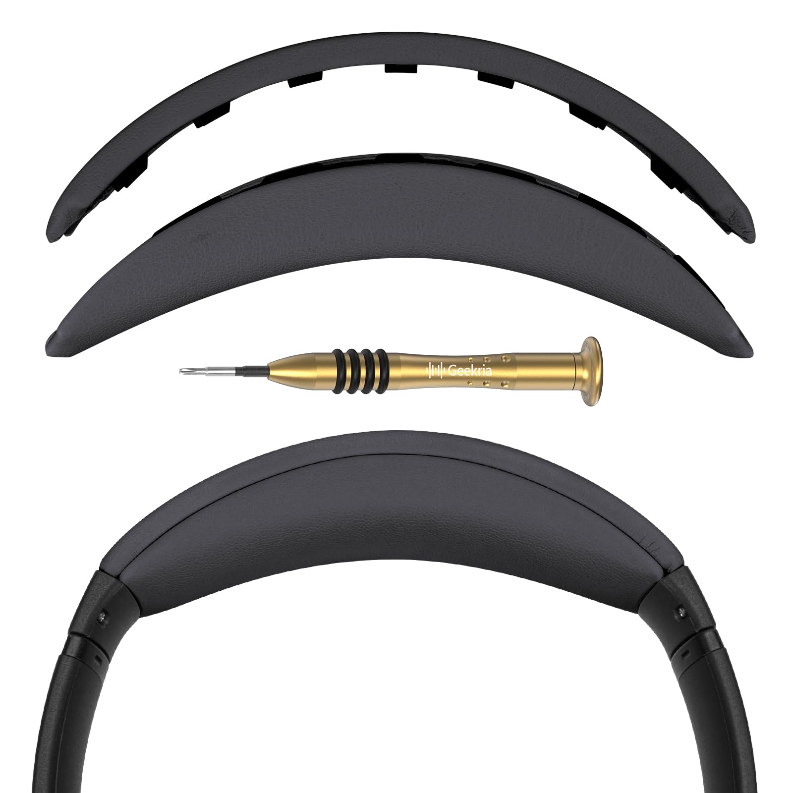 Geekria Headband Pad Compatible with Bose QuietComfort 35 ii Gaming, QC35 II, QC35, QC45, QC SE Headphones Replacement Band Repair Part (Dark Grey)