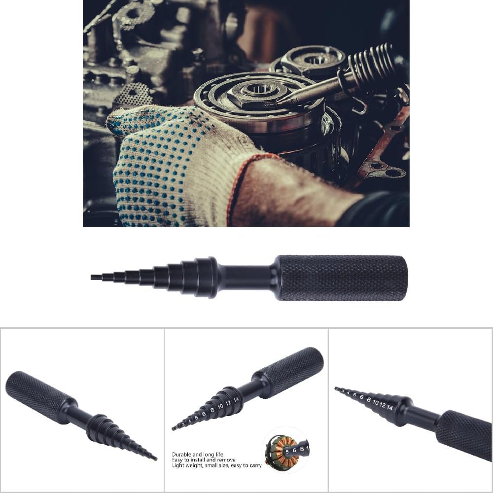 Aluminum Alloy Bearing Remover Tool, 2-14mm 4.45in Portable Bearing Disassembly Installer for RC Car Model Repair(Black)