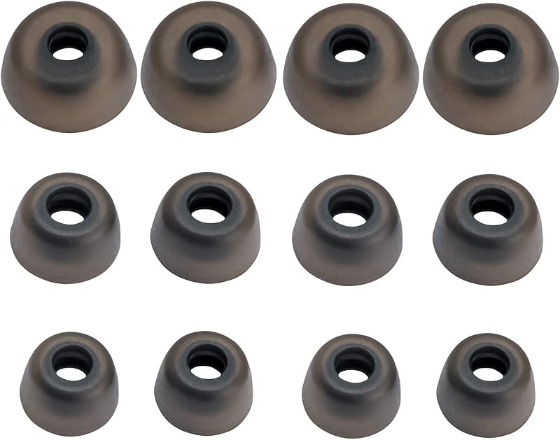 12 PCS Replacement EarGels Ear Gels Ear Buds Tips Compatible with Jabra Elite 65t Earbuds/Jabra Elite Active 65t Earbuds / 75t Earbuds, S/M/L 3 Size 6 Pairs, Gray 65t Tips