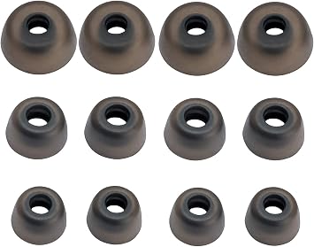 12 PCS Replacement EarGels Ear Gels Ear Buds Tips Compatible with Jabra Elite 65t Earbuds/Jabra Elite Active 65t Earbuds / 75t Earbuds, S/M/L 3 Size 6 Pairs, Gray 65t Tips
