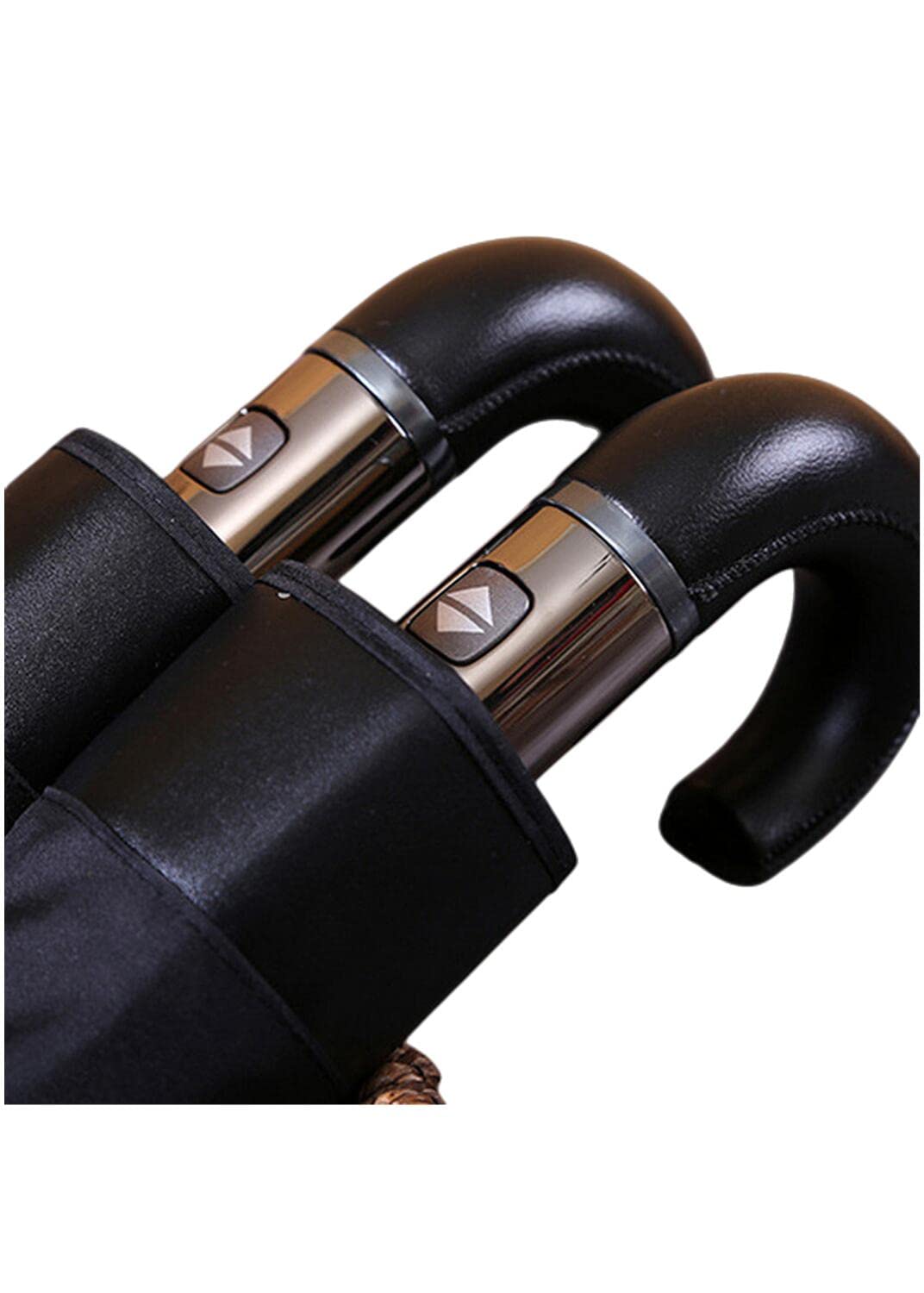 SERUMY Folding Umbrella Leather Handle Umbrella Men Automatic Business 10Ribs Strong Windproof 3 Folding Big Umbrella Rain-2