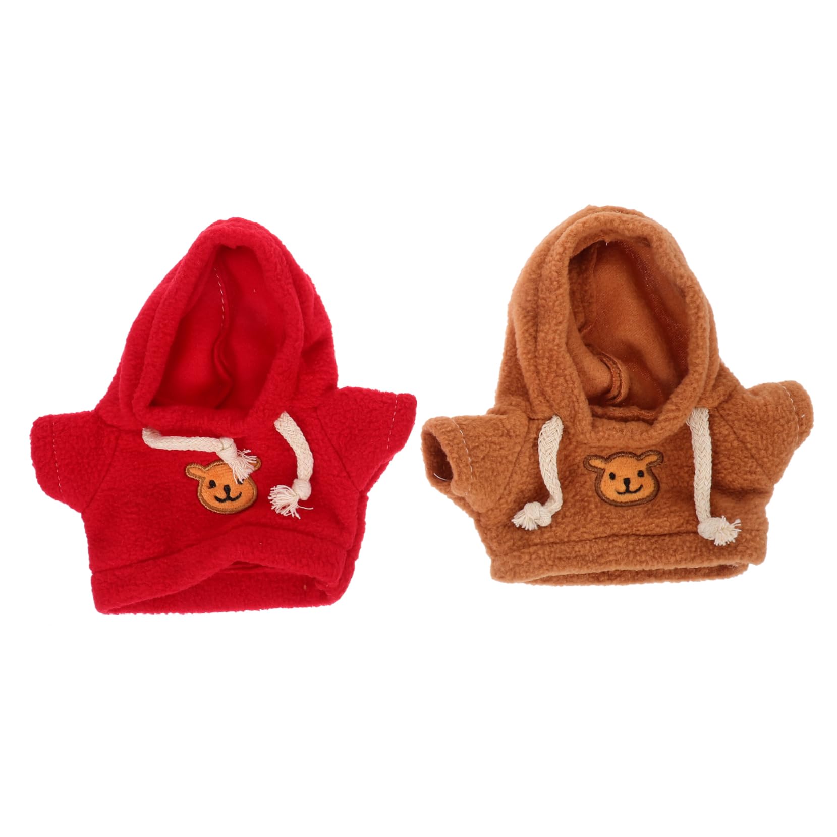Toyvian Bear Doll Clothes 4Pcs Mini Hoodies Set for Stuffed Animal Dress up Accessories Soft Sweatshirts for Kids Play