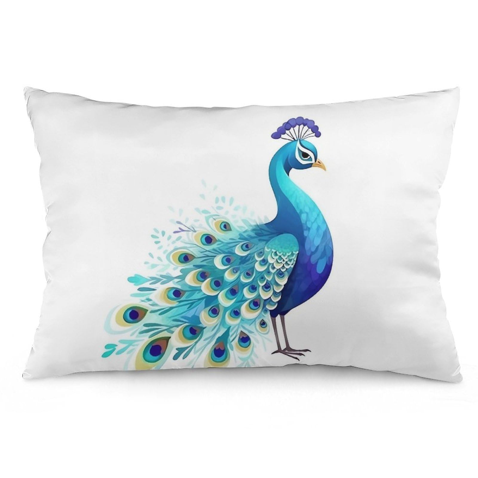 NTVOWPZO 2 Pack Decoration Throw Pillow Covers 16 "x24 Pillowcases Covers Cartoon Blue Peacock Pillowcases Modern Farmhouse Home Decor Sofa Cushions Covers for Couch Bed Living Room