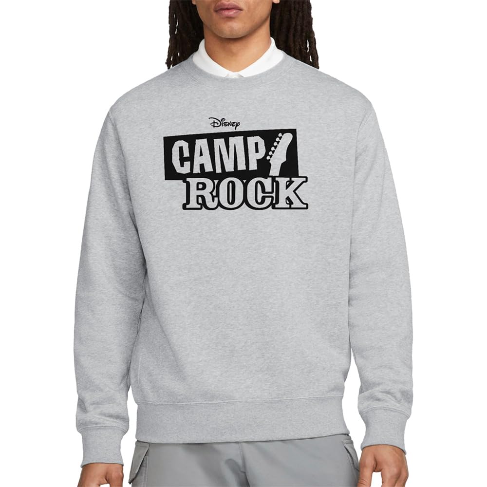 Disney Unisex Light Grey Camp Rock Mono Logo Sweatshirt, Athletic Heather In | Size: 2XL