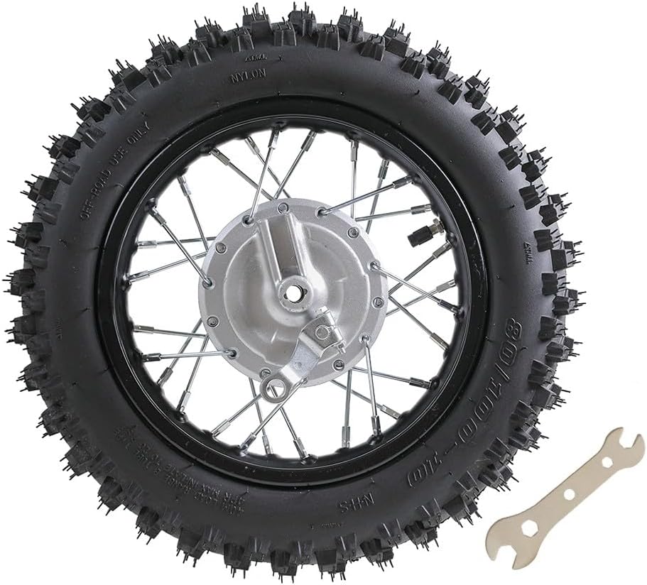 TDPRO 10" Rear Wheel 80/100-10 Tire Rim for Drum Brake Dirt Pit Bike KLX110 KX65 CRF50