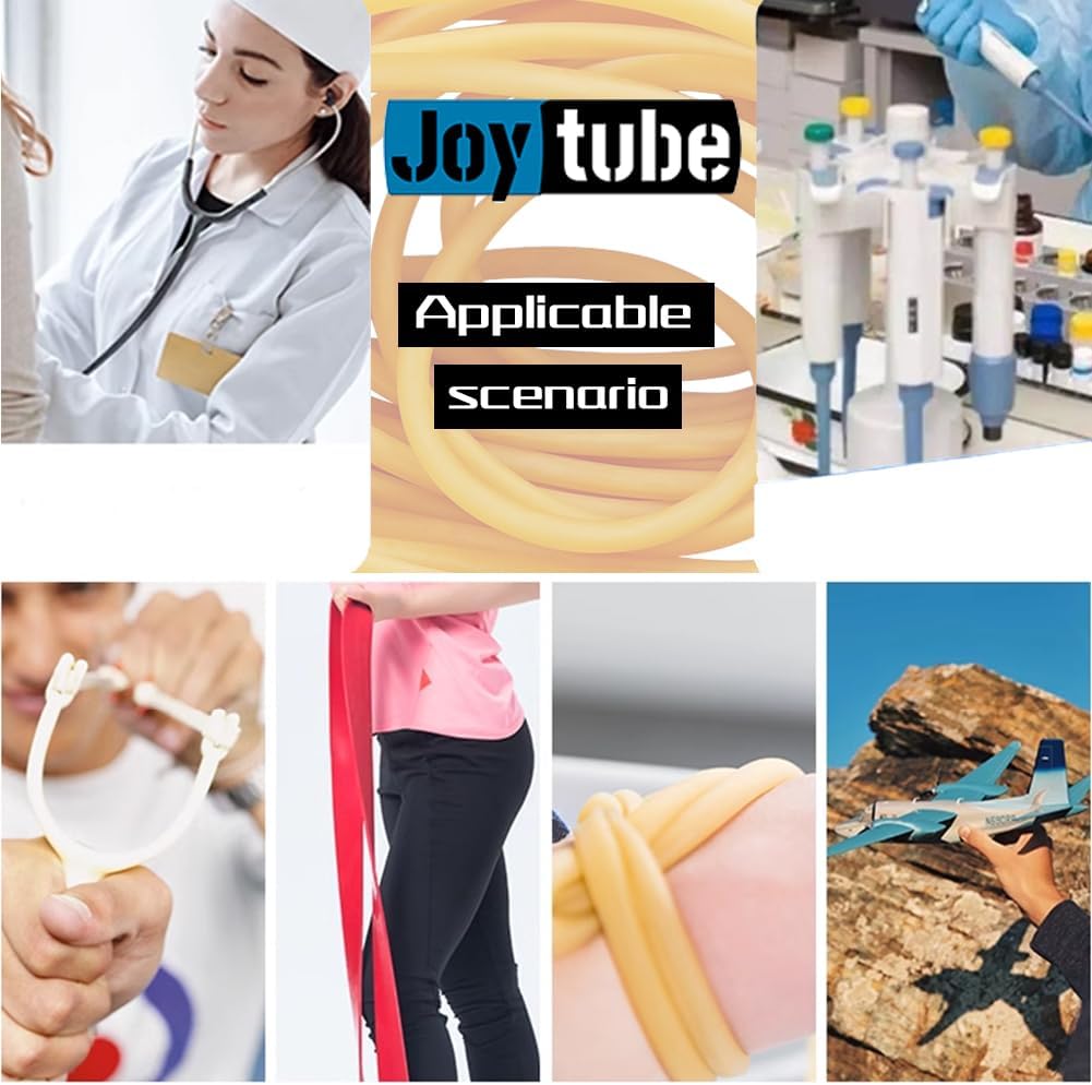 Natural Latex Rubber Tubing,3mm(1/8") ID x 6mm(1/4") OD 10 Meter Surgical Tubing for Home Laboratory Hospital Speargun Band Slingshot Catapult Hose Tube