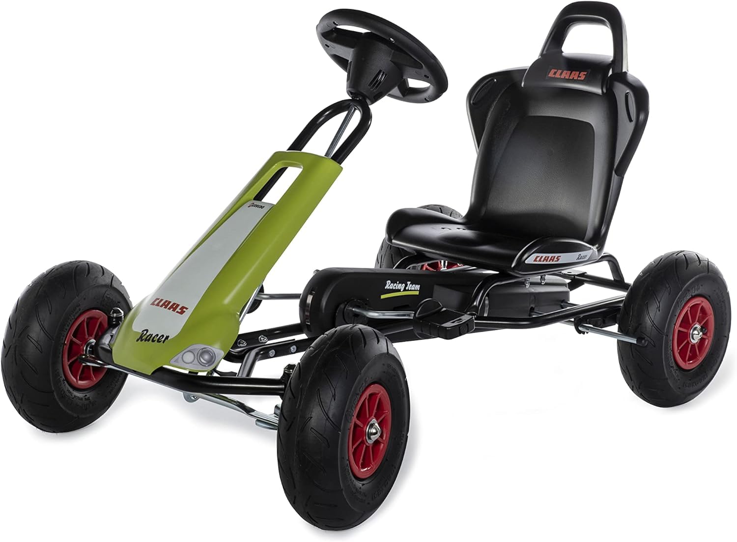 10 503 8 GoKart CLAAS Racer (samochód na pedały dla dzieci w wieku ok. 3-8 lat, wysokiej jakości rama stalowa, regulowane siedzisko, opony pneumatyczne, w zestawie kierownica dźwiękowa,