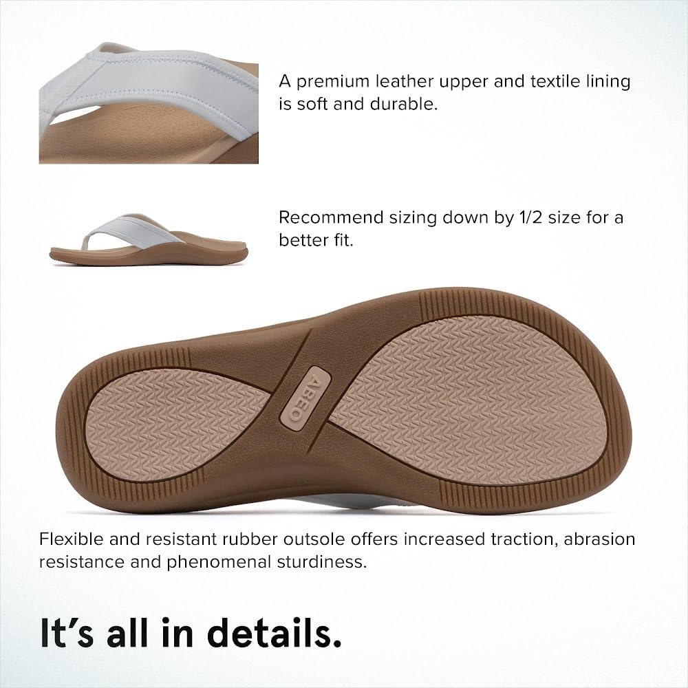 ABEO Laguna Flip Flops For Women | Orthopedic Sandals | Arch Support Flip Flops | Plantar Fasciitis Relief Sandals | Built-In Orthotics Inserts For Women