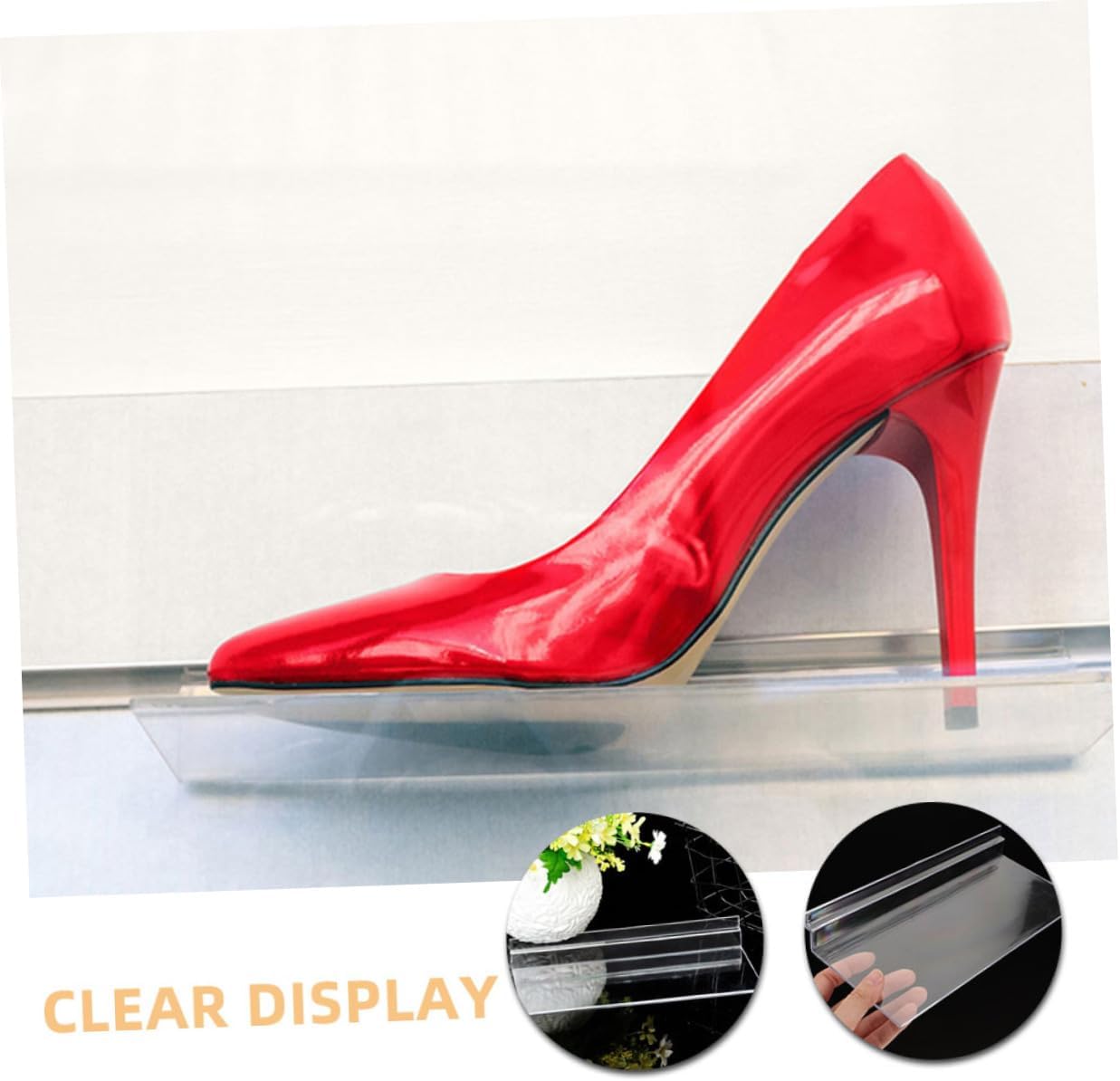 3pcs Clear Slatwall Shoe Display Rack Transparent Shoe Shelf for Organized Storage Easy to Install Floating Shelves for Sneakers Home Retail Spaces