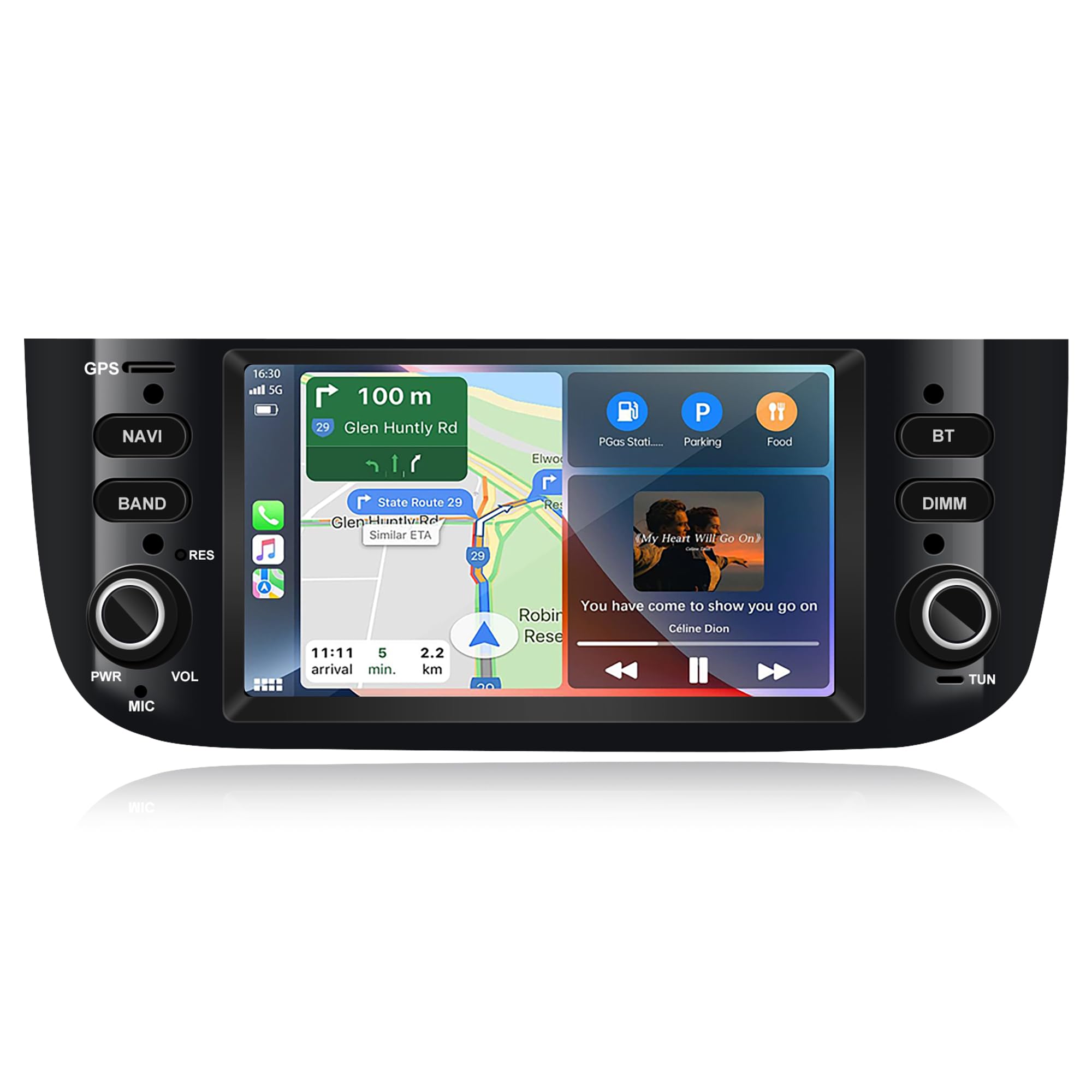 Radio de Coche Android 6,2" para Fiat Linea y Punto EVO (2010–2017) – CarPlay con Cable y Android Mirror Link, Navegación GPS, Bluetooth, WiFi, Radio FM, Control del Volante, 2GB RAM + 16GB ROM