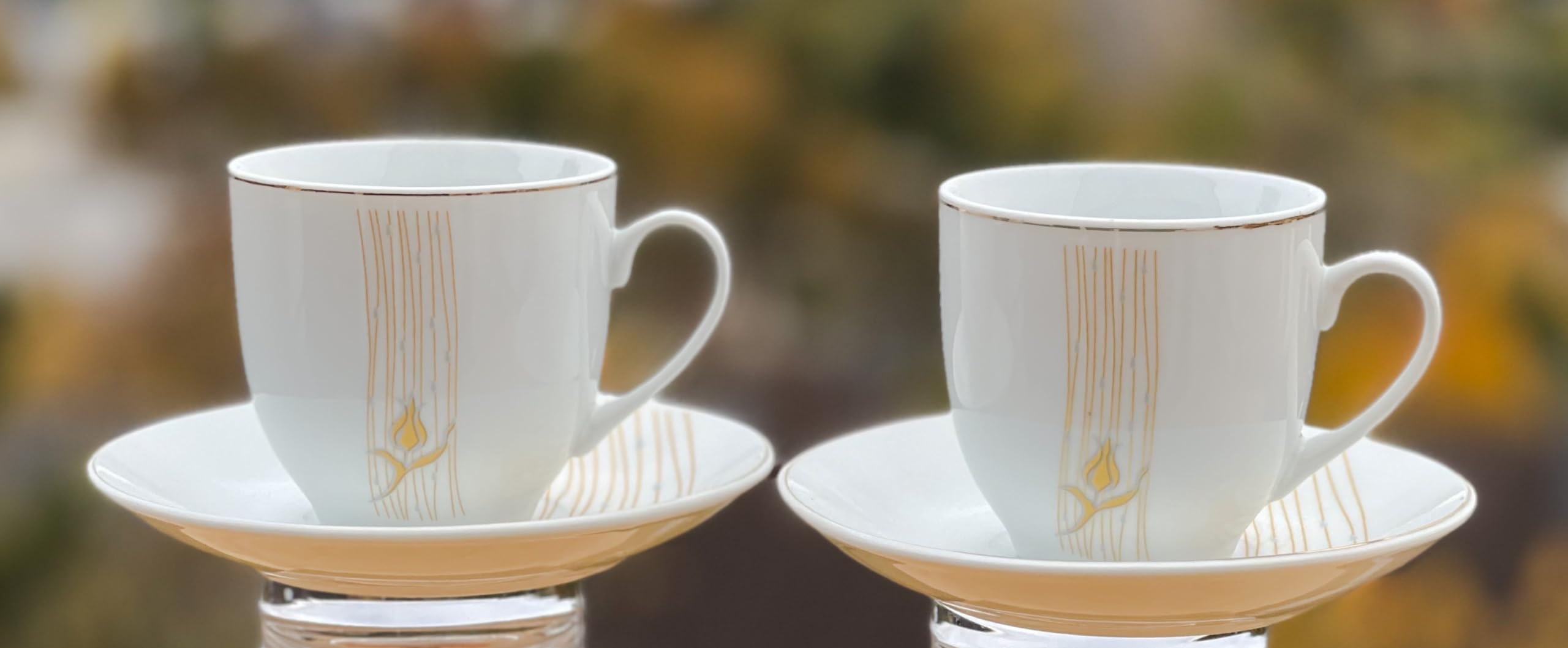 6 Tasses Empire En Porcelaine Dorée | GSLR Antiques