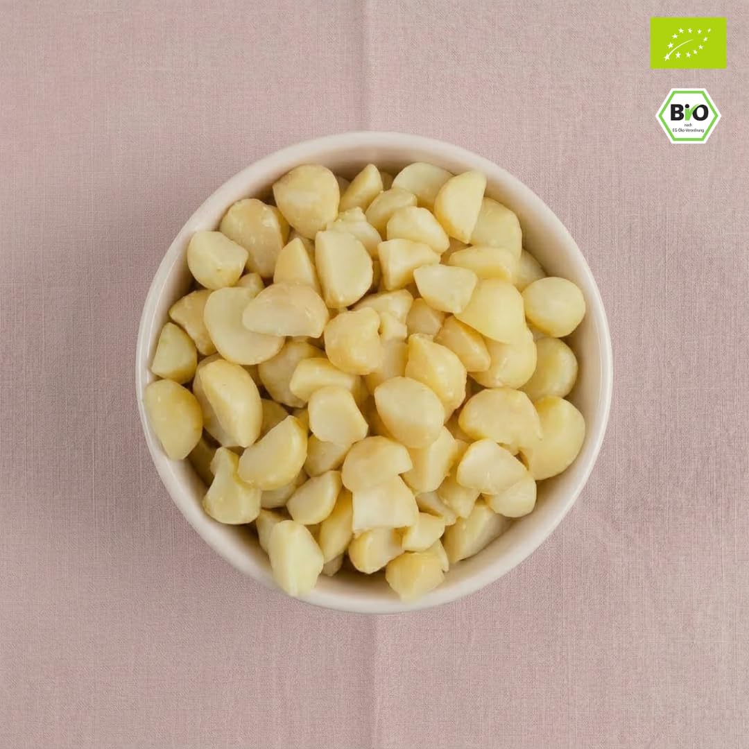 süssundclever.de® Bio Macadamiabruch | Macadamiakerne | 1,0 kg | Macadamia | Style 6 | plastikfrei und ökologisch-nachhaltig abgepackt