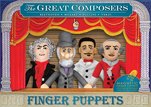 Finger Puppet Great Composers - Marionetas de dedo Grandes Compositores Puccini, Verdi, Mozart, Beethoven