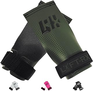 LYFT-RX Carbon Fiber Hand Grips for Weightlifting, Cross Training, Pullup, Muscle Ups - No Hole Fingerless Grip, Gymnastic...
