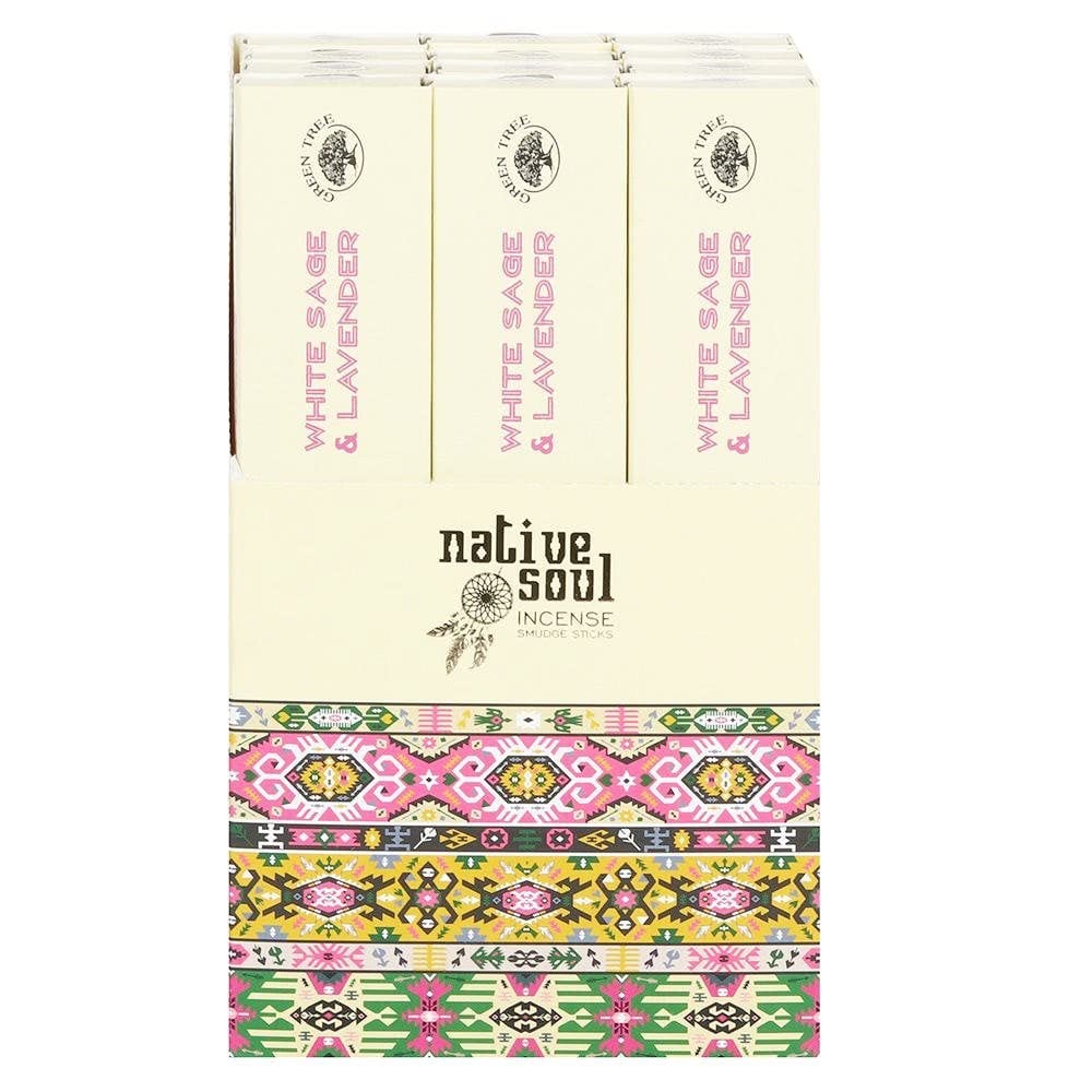 Native Soul White Sage & Lavender Incense Joss Sticks 23cm - 15g