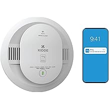Kidde Smart Smoke Detector, Ring App Enabled for Real-Time Notifications, Wire-Free Interconnectivity, AA Battery Powered