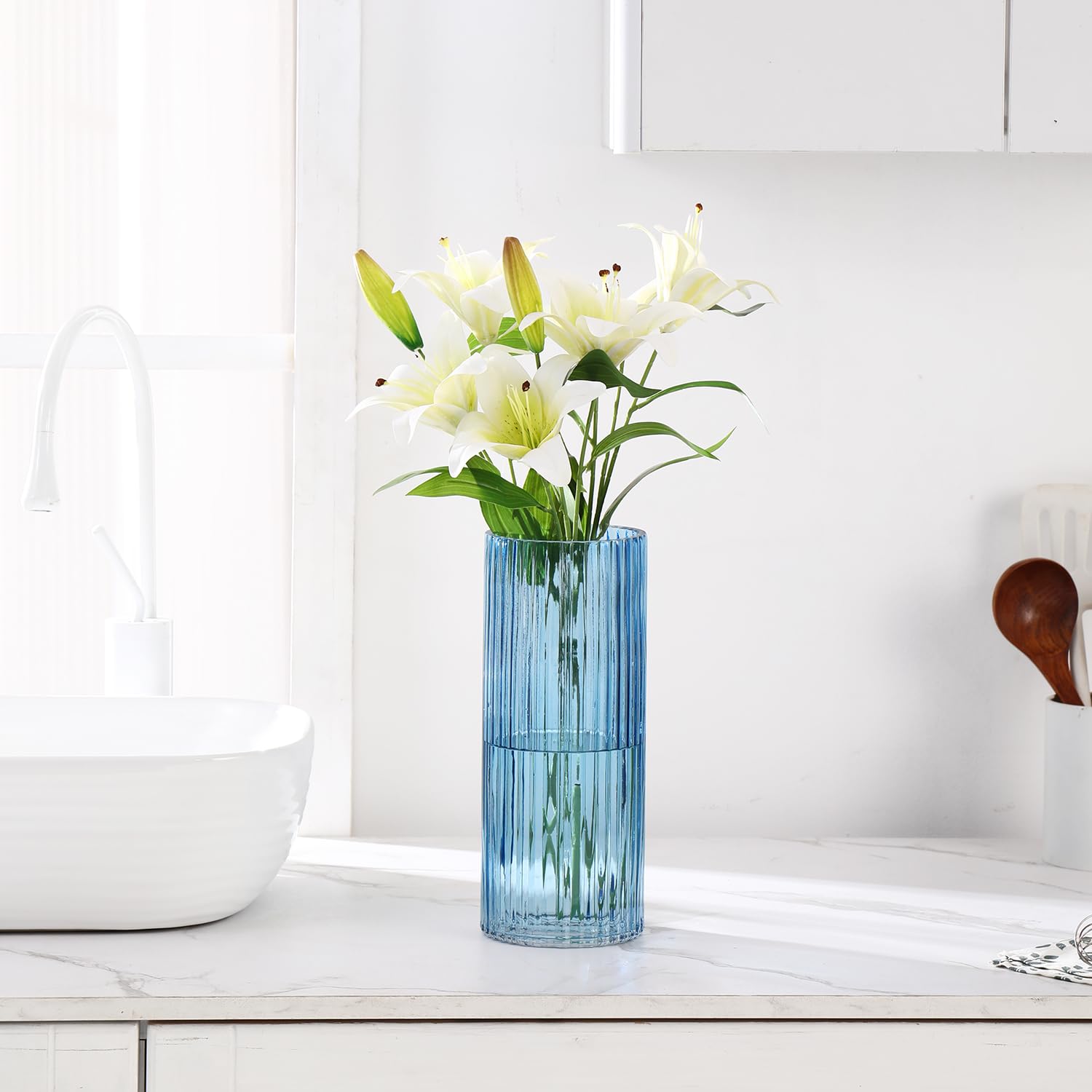 青と白のストライプ花瓶 青と白のストライプ陶器花瓶 楽天市場】フラワーベース ストライプの通販