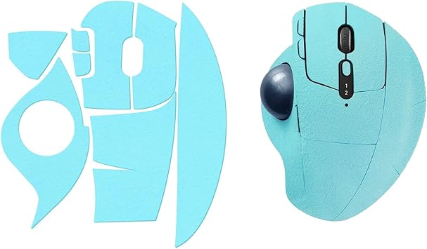 NOUKAJU Mouse Grip Tape Full Coverage for Logitech Ergo M575, Mouse Anti Slip Grip Tape,Self-Adhesive PreCut Sweat-Resistant Professional Mice Upgrade KitLight-Blue