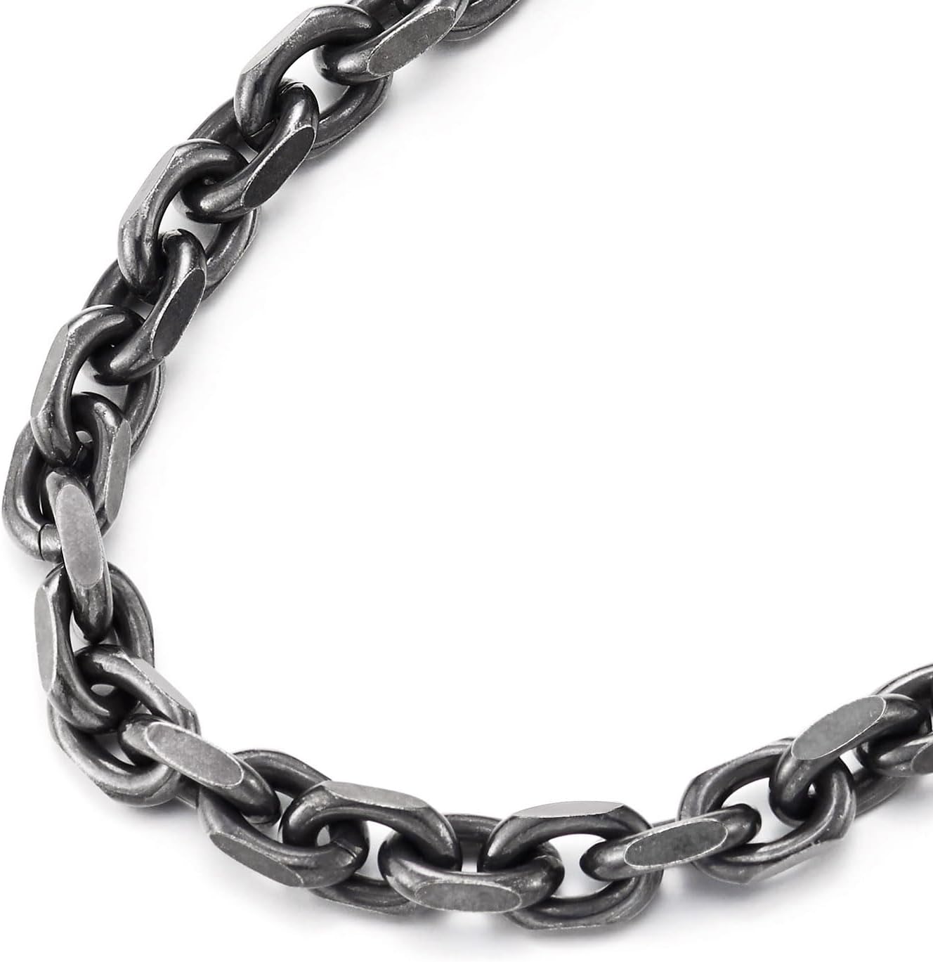 COOLSTEELANDBEYOND Mens Stainless Steel Solid Rope Chain Necklace Thick Heavy-Duty Link Chain Curb Chain Layering - Image 3
