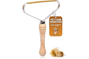 1-Pack Metal Lint Remover - Wood Handle Hair Scraper and Lint Remover...