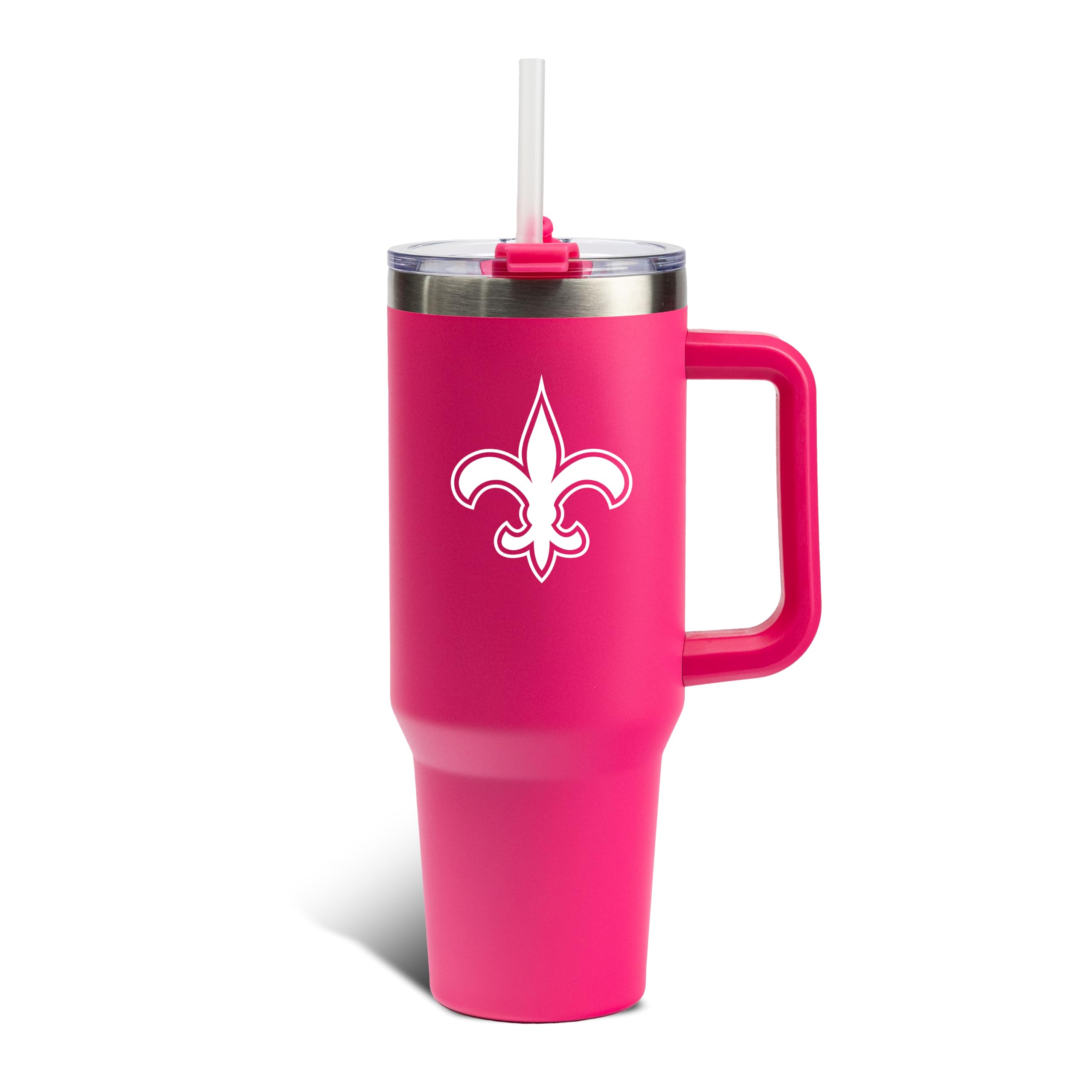 The Memory Company Officially Licensed NFL - New Orleans Saints 40oz Pink Game Day Tumbler with Team Logo