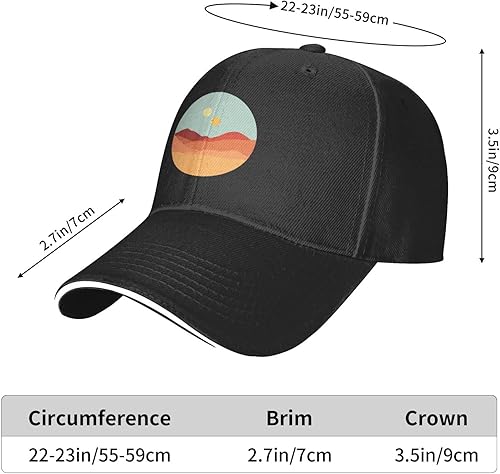 Miniatura 2 de RUAPIA-Two-Suns-Trucker-Hat, Baseball Cap Dad Hats for Men Women Black