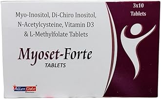 Allen dale -PCOS, PCOD management for women- Myo-inositol, D-Chiro Inositol, N-Acetylcysteine, Vitamin D3, L-Methylfolate, Pack of 30 Tablets