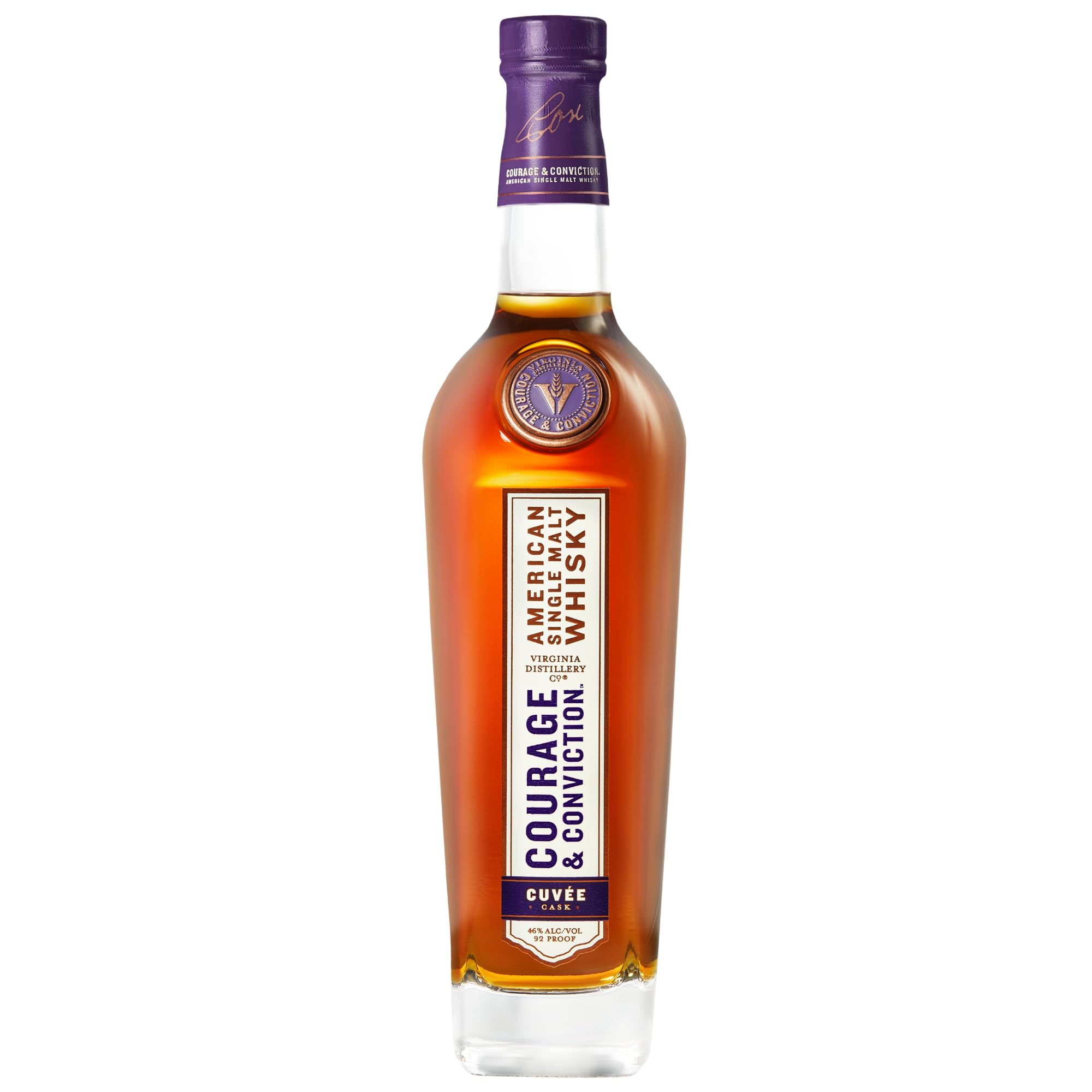 Courage & Conviction Signature Series Cuvée Cask Single Malt 700ml - 46% ABV American Whisky Matured in Cuvée Wine Casks - Sophisticated Fruit Forward Depth