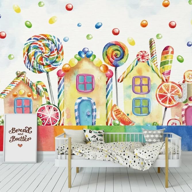 Chambre d'Enfants Transformée avec le Papier Peint 3D Sucette - 3