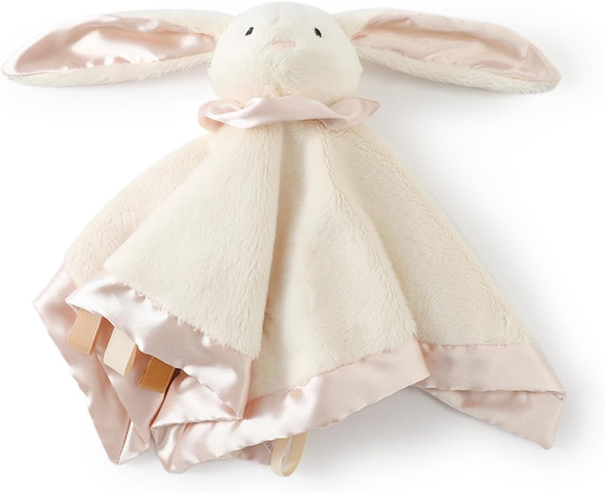 let's make Bunny Lovey Security Blanket, Soft Plush with Satin Details