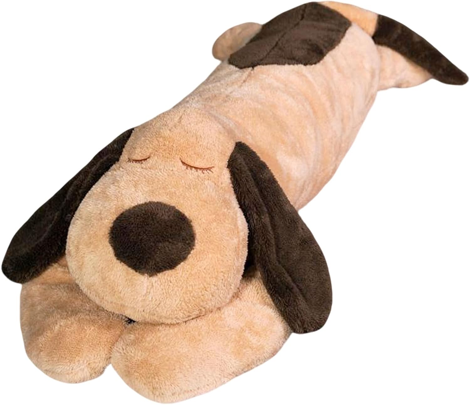 45" Long Dog Plush Pillow, FIAEUGZKM Large Dog Stuffed Animal Body Pillow, Soft Hugging Stuffy Toy Cuddly Sofa Cushion Birthday Gift Decoration Plushy for Girls Kids Teens Adults (Brown, 115cm/3.77ft)